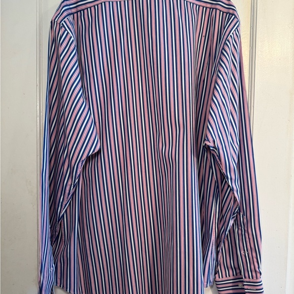 Polo Ralph Lauren Pink/Blue Striped Long Sleeve ButtonDown Cotton Shirt Men Sz L - Picture 3 of 5